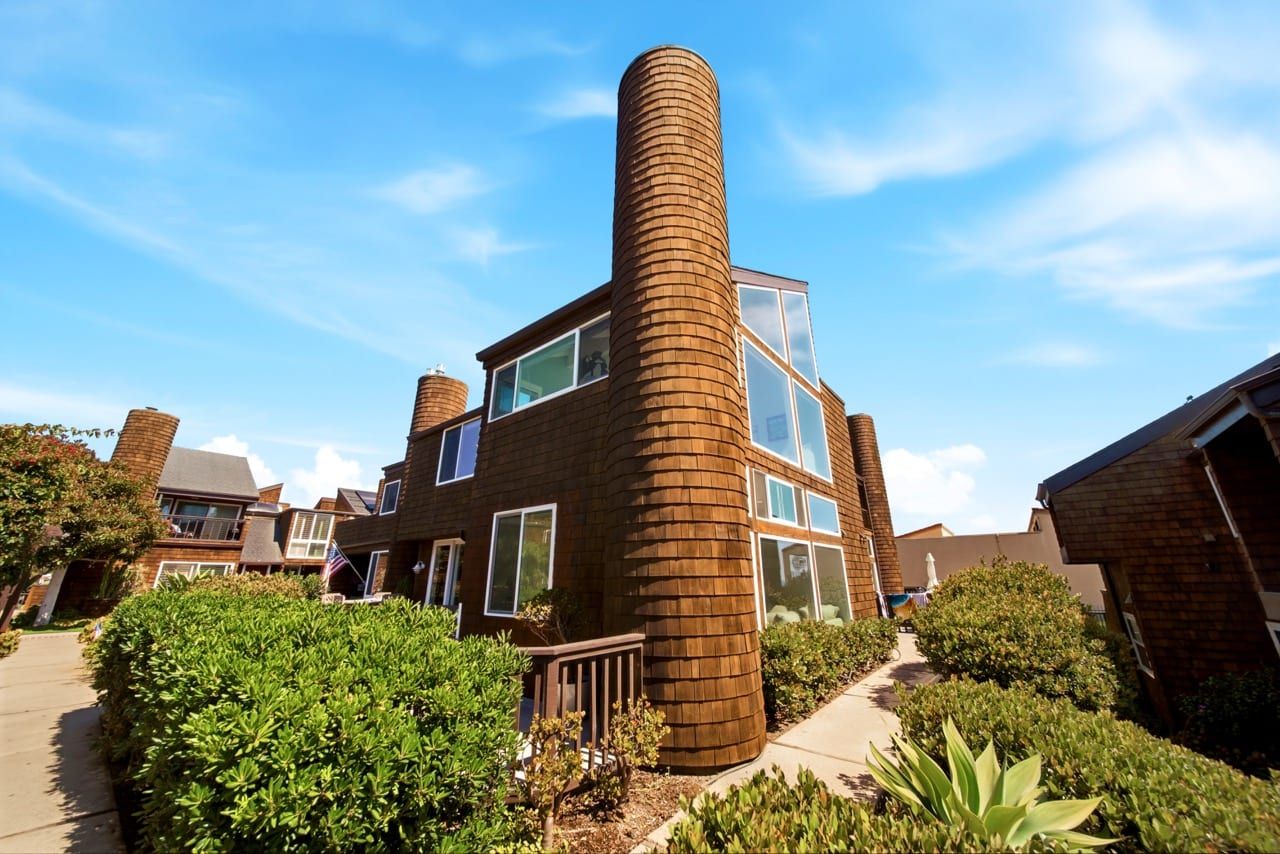 The cedar-shingled building with its distinctive round turret